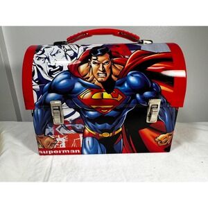 Collector's Superman Lunch Box Angry Superman The Tin Box Company TM & DC Comics
